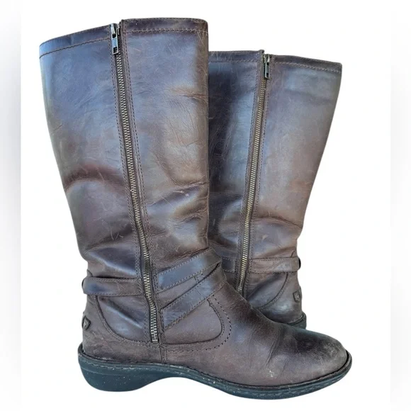 UGG 1005450 Rosen Brown Tall Women'sShearling Riding Harness Boots